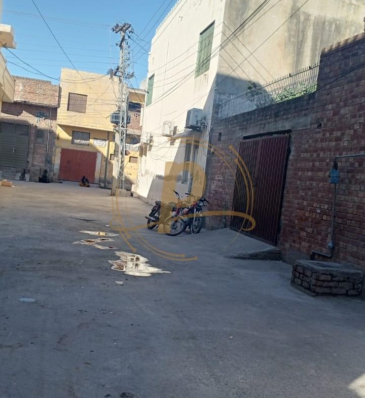 a motorcycle parked in a courtyard